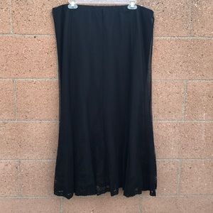 EUC Black Sheer Skirt with Embroidery